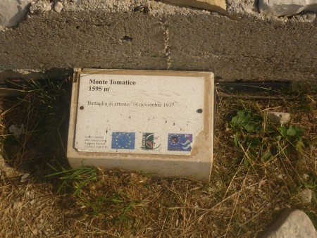 Targa ricordo della battaglia del M Tomatico